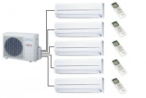 Fujitsu AOYG36KBTA5 Outdoor Unit - 5 Indoor Wall Units 1 Fujitsu AOYG36KBTA5 Outdoor Unit - 5 Indoor Wall Units