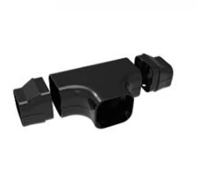 Black Trunking Tee Piece - DT72 1 Black Trunking Tee Piece - DT72